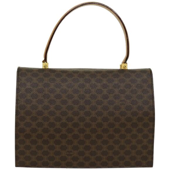 CELINE Macadam Canvas Hand Bag Pvc Brown - Picture 3 of 12